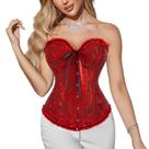 Corset Corpete Corselet Reduz e Modela Cintura Valoriza Busto Linha Casual Floral Vermelho Bordô M404 Corset Corpete Corselet Reduz e Modela Cintura Valoriza Busto Linha Casual Floral Vermelho Bordô M404