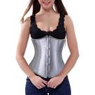Corset Corselet Cinta Modeladora Redutora Delineadora Underbust Acetinado Cinza Claro M966