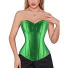 Corset Corselet Espartilho Modelador Acetinado Linha Casual Tam 36 a 56 Verde Bandeira M390