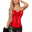 Corset Corselet Espartilho Modelador Acetinado Linha Casual Tam 36 a 56 Vermelho Brilhante M119