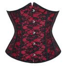 Corset Underbust Cinta Modeladora Cintura Redutora de Medida Cor:Vinho C/ PretoTamanho:34(XS)