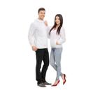 Corta Vento Impermeável Branco Unissex com Bolsos e Capuz