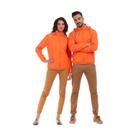 Corta Vento Impermeável Laranja Unissex com Bolsos e Capuz
