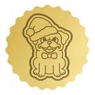 Cortador Biscoito Dog Pug Cute Sentado Gorro Natal