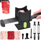 Cortador de carne manual em aço inoxidável com lâminas ajustáveis