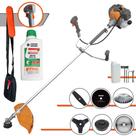 Cortador de Grama À Gasolina Tekna RL520P 52cc 2HP 10.000rpm Roçadeira Lateral 6 Em 1 Com Carretel + Kit 4 Facas + Escova de Aço + ÓLEO STIHL 2T