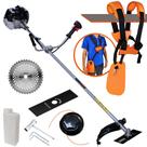 Cortador de Grama Anmax CG430B À Gasolina 2T 43cc 1,7HP de Potência 12.000rpm Roçadeira Lateral 3 Em 1 Com Carretel de Nylon e Lâmina 2 Pontas + Lâmina Circular 40 Dentes de Vídea