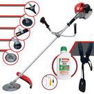 Cortador de Grama Anmax CG430P-TB À Gasolina 43cc 2HP 9.000rpm Roçadeira Lateral Completa Com 5 Opções de Cortes Faca 2 Pontas, 3 Pontas, 40 Dentes, 80 Dentes e Carretel de Nylon + ÓLEO STIHL 2T