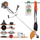 Cortador de Grama Completa À Gasolina Tekna RL520P 52cc 2HP Alta Performance Com Carretel Nylon + Kit 7 Opções de Corte + ÓLEO STIHL 2 Tempos
