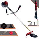 Cortador de Grama Kawashima BCJ620-L À Gasolina Motor 2 Tempos 62cc 3HP 10.000rpm Roçadeira Profissional Completa 4 Em 1 Com Carretel de Nylon + Lâmina Facão + Lâmina 3 Pontas + Disco 80 Dentes