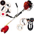 Cortador de Grama Kawashima KW43-L À Gasolina 2 Tempos 43cc 1,7HP de Potência 10.000rpm Roçadeira Lateral Completa Com Carretel Nylon + Lâmina 2 Pontas + Lâmina 3 Pontas + Lâmina Circular + Trimmer