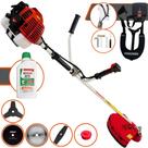 Cortador de Grama Lateral À Gasolina Kawashima KW52-L 2,5HP de Potência 52cc 10.000rpm Roçadeira Profissional Completa Com 5 Opções de Cortes Para Todos os Tipos de Trabalho + ÓLEO STIHL 2 TEMPOS