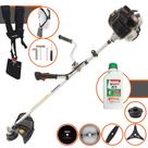 Cortador de Grama Lateral À Gasolina Kawashima KW52-LE 2,5HP de Potência 52cc 10.000rpm Roçadeira Profissional Completa Com 5 Opções de Cortes Para Todos os Tipos de Trabalho + ÓLEO STIHL 2 TEMPOS