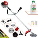 Cortador de Grama Multifuncional Anmax CG430P 43cc 2HP Com Carretel e Lâmina Facão + EXTRA Lâmina 3 Pontas, Lâmina 6 Pontas, Lâmina 40 Dentes, Lâmina 80 Dentes, Trimmer e Escova de Aço + ÓLEO STIHL