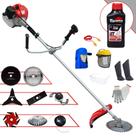 Cortador de Grama Multifuncional Anmax CG430P 43cc 2HP Com Carretel e Lâmina Facão + EXTRA Lâmina 3 Pontas, Lâmina 6 Pontas, Lâmina 40 Dentes, Lâmina 80 Dentes, Trimmer e Escova + EPI + ÓLEO TOYAMA