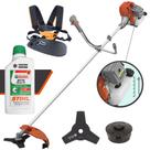 Cortador de Grama Profissional Á Gasolina Tekna RL520ACG2 2T 52CC 2HP 13.000RPM Roçadeira Lateral Completa Com Lâmina 3 Pontas e Carretel Nylon + ÓLEO STIHL 2T