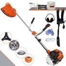 Cortador de Grama Profissional À Gasolina Terra GR520XP 52cc 2,5HP 6.500rpm Roçadeira Completa Multifuncional Com Carretel Nylon e Lâmina 3 Pontas + Lâmina 40 Dentes de Vídea e Escova de Aço + EPI