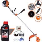 Cortador de Grama Terra GR520XP À Gasolina 52cc 2,5HP 6.500rpm Roçadeira Completa Com 5 Opções de Cortes Faca 2 Pontas, 3 Pontas, 40 Dentes de Vídea, 80 Dentes e Carretel Nylon + ÓLEO TOYAMA 2T + EPI