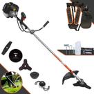 Cortador de Grama Terra GRH-430 À Gasolina 2 Tempos 43cc 1,7HP de Potência 6.500rpm Roçadeira Lateral Completa Com Carretel de Nylon + Lâmina 2 Pontas + Lâmina 3 Pontas + Lâmina Circular + Trimmer