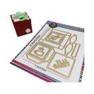 Cortador De Papel Em Forma De Cubo Dourado Para Caixa De Presente De Natal, Artesanato Em Papel