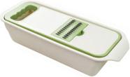 Cortador de vegetais de mandolina com recipiente e protetor de mão Cortador de vegetais de mandolina com recipiente e protetor de mão