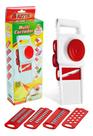Cortador fatiador e ralador de legumes de metal/plastico c/5 laminas na caixa mult5 keita