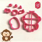 Cortador Macaco Safari 5cm - D250834 - Ideal para Docinhos Personalizados
