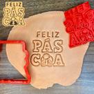 Cortador Marcador Feliz Páscoa Bumbum Coelho Costas 9,5cm