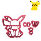 Cortador Modular Pikachu Sentado Sorrindo Pokemon