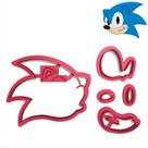 Cortador Modular Sonic Game Infantil Cabeça Animal Ouriço 4cm