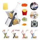 Cortador Multifuncional 5 Funções Fatiador Legumes Vegetais Mandoline Amassador de Alho Cubos Julienne Fatias Palitos