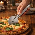 Cortador Pizza Aço Inox Manual Carretilha Lâmina Circular Afiada Fatiador Massas Tortas Profissional Cabo Ergonômico Utensílio Cozinha Resistente