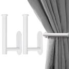 Cortain Holdbacks MaxMona Adhesive Metal, pacote com 2 unidades, branco