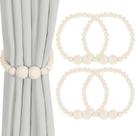 Cortain Tiebacks KLOGTSIND Magnetic Wood Bead, pacote com 4