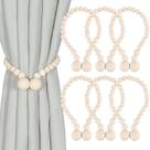 Cortain Tiebacks KLOGTSIND Magnetic Wood Bead, pacote com 6 unidades Boho