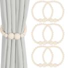 Cortain Tiebacks KLOGTSIND Magnetic Wood Bead, pacote com 6