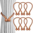 Cortain Tiebacks KLOGTSIND Magnetic Wood Bead, pacote com 6
