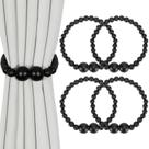 Cortain Tiebacks KLOGTSIND Wood Bead Magnetic, pacote com 4