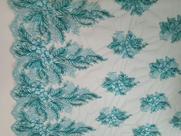 Corte de Tecido TULE DE RENDA - 0,80 x 1,30 m - Verde Tifany