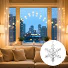 Cortina 152 Led 4m 16 Flocos De Neve Fio Transparente 110v