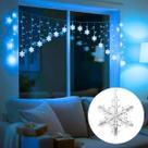 Cortina 152 Led 4m 16 Flocos De Neve Fio Transparente 110v
