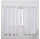 Cortina 2,20X1,70 Microfibra Liso Branco Ilhós Branco