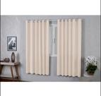 Cortina 2,20X1,70 Microfibra Liso Palha ilhós Branco