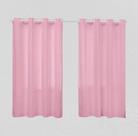 Cortina 2,20X1,70 Microfibra Liso Rosa Ilhós Branco Rios Enxovais