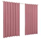 Cortina 2,20X1,70 Microfibra Liso Rosê Ilhós Branco