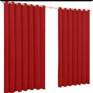 Cortina 2,20X1,70 Microfibra Liso Vermelho Ilhós Branco