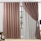 Cortina 2,80 x 2,30m Voil Xadrez com forro para Quarto Decorativa Marrom