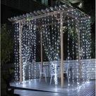 Cortina 300 LEDs 3M Branco Frio 8f Com Conectores Macho e Fêmea 127V Decoração Natalina 16210