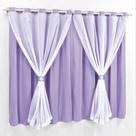 Cortina 4 Mts Sala Quarto Malha com Voal Trilho Suisso Baratissima Lilás - 100% Poliéster Cortina 4 Mts Sala Quarto Malha com Voal Trilho Suisso Baratissima Lilás - 100% Poliéster