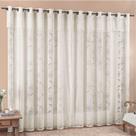 Cortina 4,00x2,50 Sala Quarto Luna Rendada Para Varão - Palha - 100% Poliéster